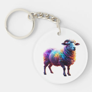 Porte-clefs "Art magique des moutons arc-en-ciel