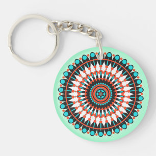 Porte-clefs Art mandala géométrique coloré-46456