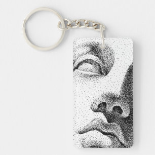Porte-clefs Art matriciel : Visage de marbre classique