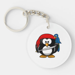 Porte-clefs Art mignon de pingouin de pirate