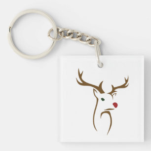 Porte-clefs Art minimaliste moderne de la ligne de cerfs Noël