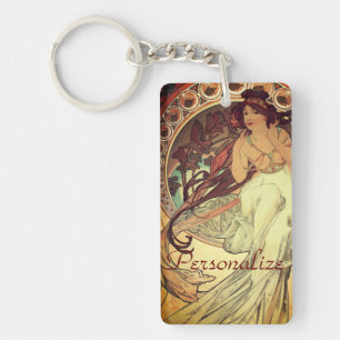 Porte-clefs Art nouveau Alphonse Mucha élégante femme vintage