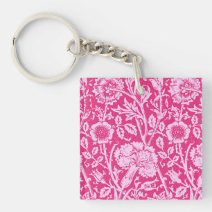 Porte-clefs Art Nouveau Carnation Damask, Fuchsia rose