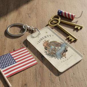 Porte-clefs Art Nouveau Lady Liberty USA 250 Motif ID1303