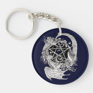 Porte-clefs Art nouveau Pentacle Dragon~porte - clé