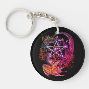 Porte-clefs Art Nouveau Pentacle Dragon~porte - clé