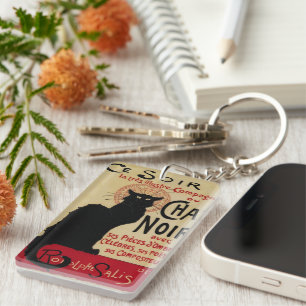 Porte-clefs Art Nouveau vintage, Ce Soir Chat Noir Chat Noir