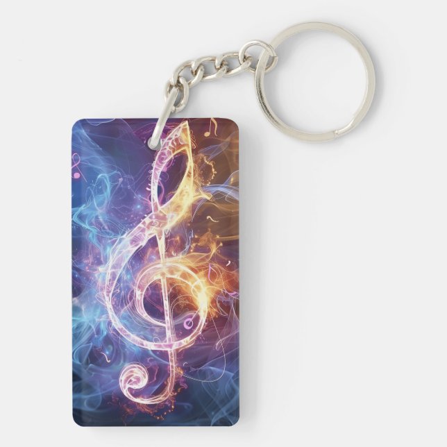Porte-clefs Art numérique Clé Treble (Dos)