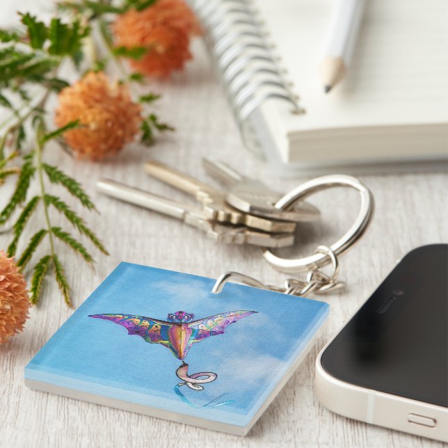 Porte-clefs Art numérique de cerf-volant dragon (Devant Droit)