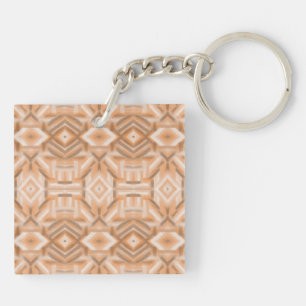 Porte-clefs Art pastel doux abstrait orange staccato