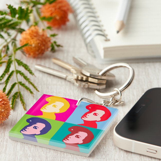 Porte-clefs Art Pop Femmes Rétro (Créateur téléchargé)