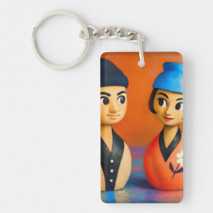 PORTE-CLEFS ART POP MID-SIÈCLE.