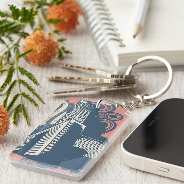 Porte-clefs Art Pop Skyline Urbain Contemporain (Créateur téléchargé)