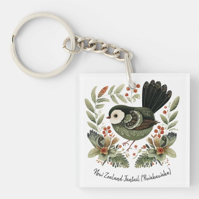 Porte-clefs Art populaire de la fantail néo-zélandaise (Devant)