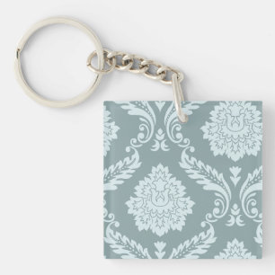 Porte-clefs Art Rococo Damassé I Bleu de Canard+Turquoise