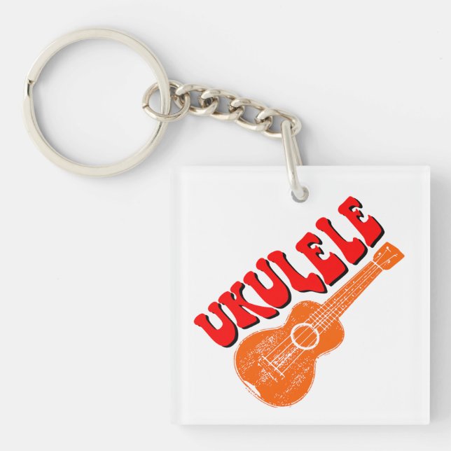 Porte-clefs Art text groovy Ukulele (Devant)