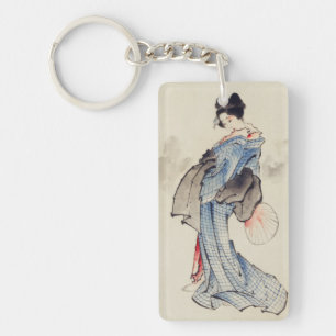 Porte-clefs Art traditionnel japonais de geisha en kimono
