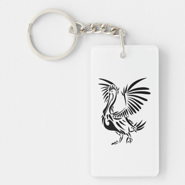 Porte-clefs Art tribal de pélican (Devant)