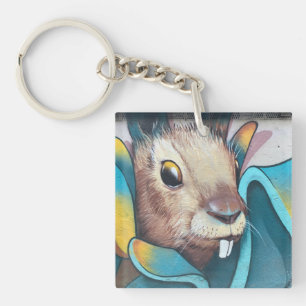 Porte-clefs Art urbain lapin Art urbain peinture murale lapin