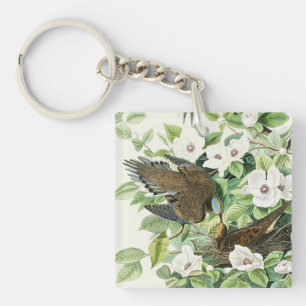 Porte-clefs Art vintage de l'oiseau Colombe triste d'Audubon a