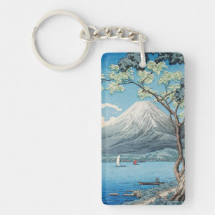 Porte-clefs Art vintage du mont Fuji et du lac Yamanaka japona