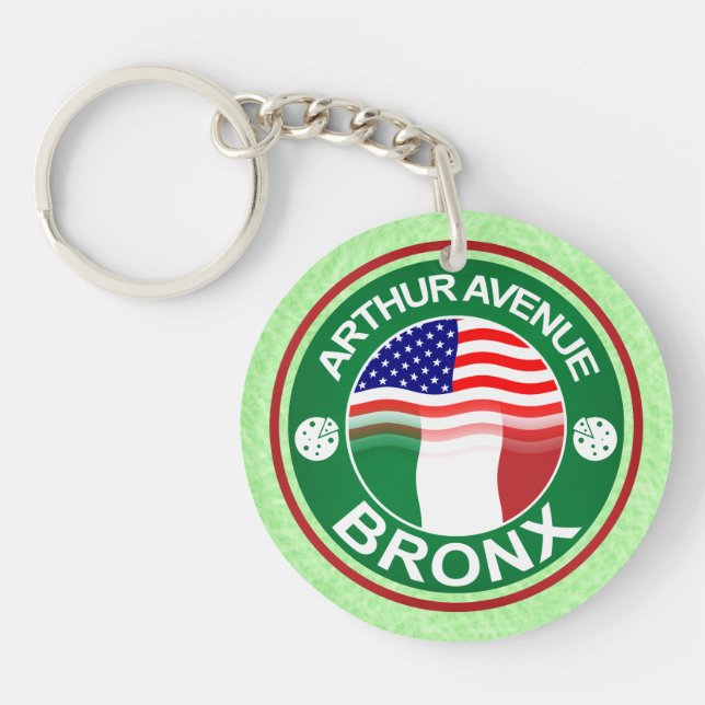 Porte-clefs Arthur Ave Bronx Clavier Italien Américain (Devant)