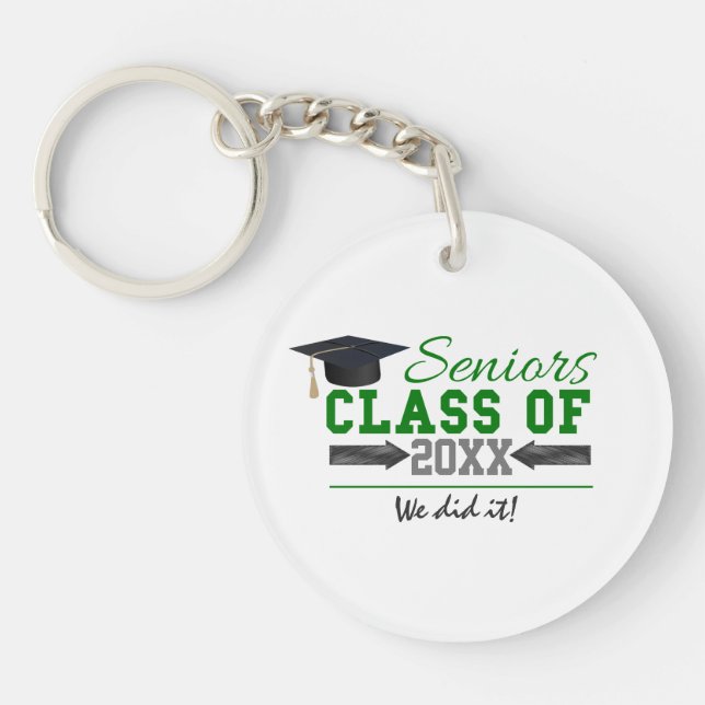 Porte-clefs Articles de fin d'études vert et gris (Devant)