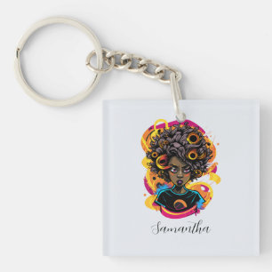 Porte-clefs Artiste Afro femme
