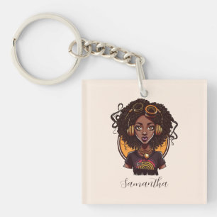 Porte-clefs Artiste Afro femme