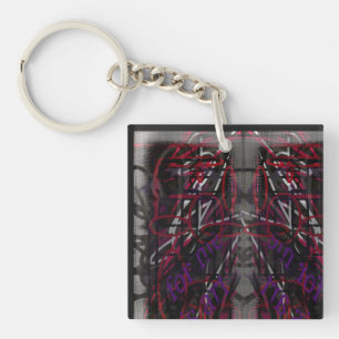 Porte-clefs Artiste Rebelle - Conception Abstraite Texte & Gra