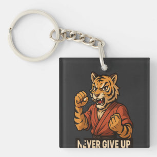 Porte-clefs Arts martiaux au tigre - Motivation Ne jamais aban