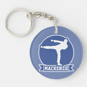 Porte-clefs Arts Martiaux, Karate, Bleu & Blancs