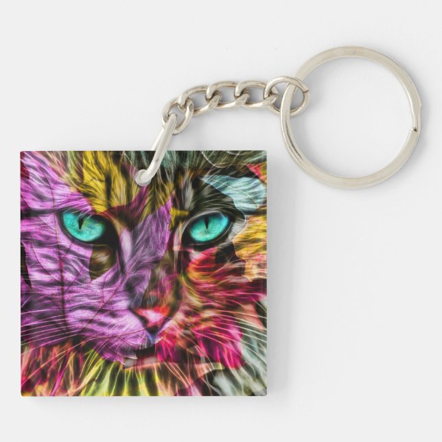 Porte-clefs Artsy Kitty Chat (Dos)