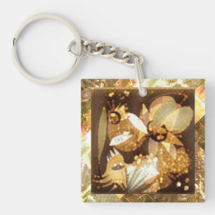 Porte-clefs Artwork Abstrait Gold Sparkle