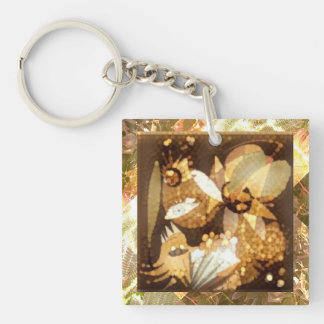 Porte-clefs Artwork Abstrait Gold Sparkle