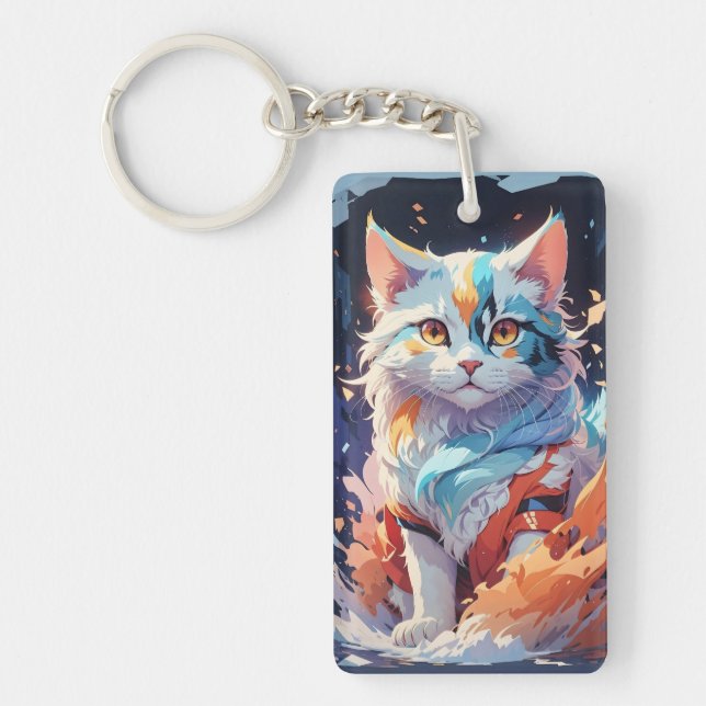 Porte-clefs Artwork de chats Imaginaires en cristal (Devant)