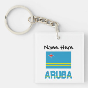 Porte-clefs Aruba et Drapeau d'Aruba Personnalisés 