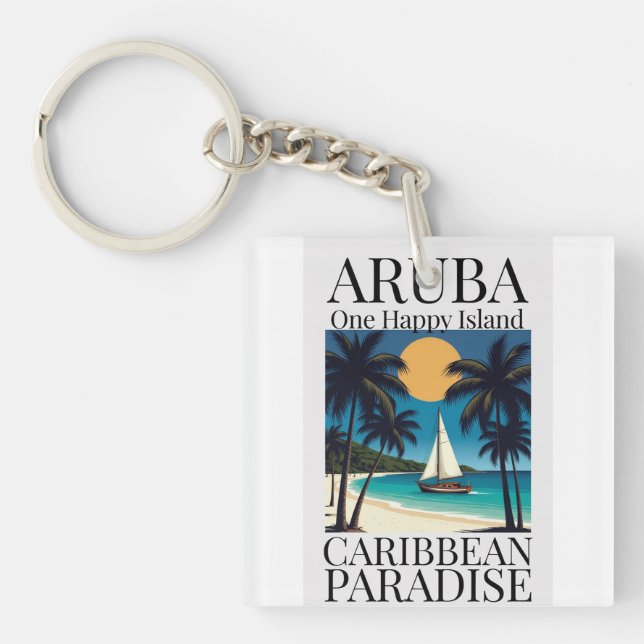 Porte-clefs Aruba, une île heureuse (Devant)