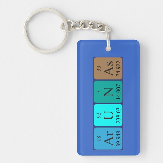 Porte-clefs Arunas nom de table périodique clé (Devant)