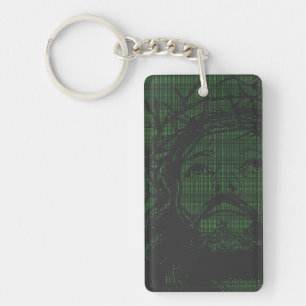Porte-clefs ASCII Art Jésus Couronne d'Épines Jean 19:30