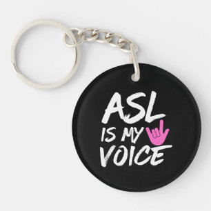 Porte-clefs ASL is My Voice - Sensibilisation Sourde