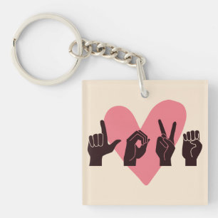 Porte-clefs ASL Love IV - Saint-Valentin