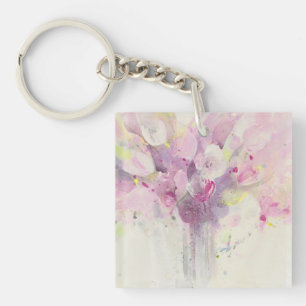 Porte-clefs Assez au printemps bouquet rose mou de