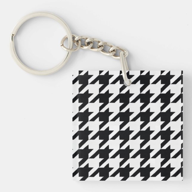 Porte-clefs Assez Noir Blanc Pied-de-poule (Devant)