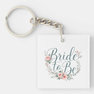 Porte-clefs Assiettes en papier Floral Bride to Be, roses rose