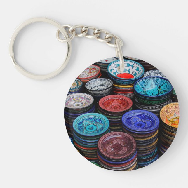 Porte-clefs Assiettes marocaines au marché (Devant)