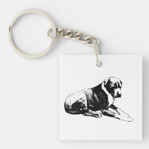 Porte-clefs Assis en gras, trace d'encre