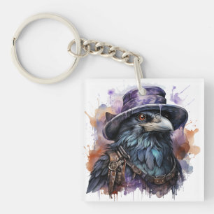 Porte-clefs Assistant Aquarelle Raven Bird