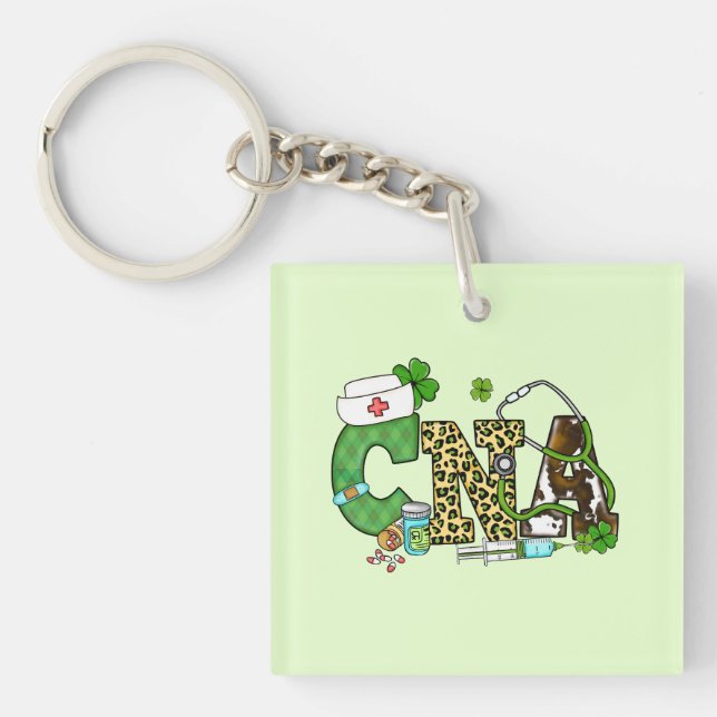 Porte-clefs Assistant en soins infirmiers certifié St. Patrick (Devant)