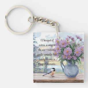 Porte-clefs Astres aquarelles et devis de poulet